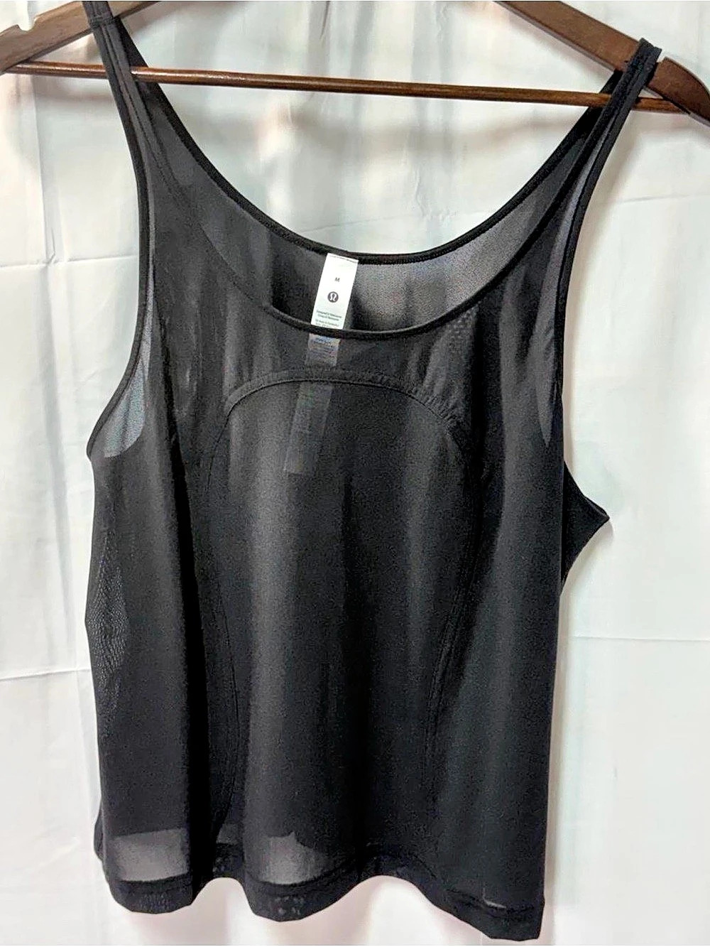 lululemon Stretch Mesh Relaxed-Fit Tank Black Mesh Tank Top Size Medium NWT